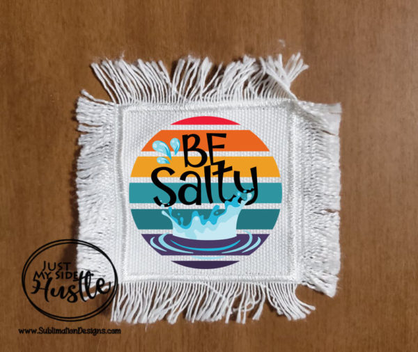 Be Salty Square Hat Patch png - Colorful Sublimation Designs Hat Patch Instant Digital Download