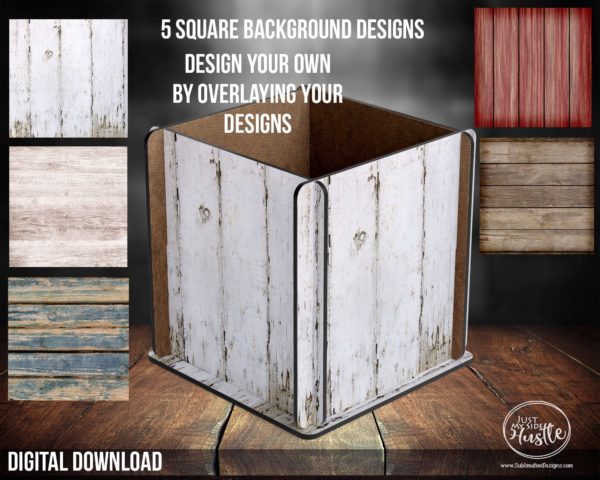 Add your own design Box Png Template- Wood Variety Box Sublimation Designs Instant Digital Download