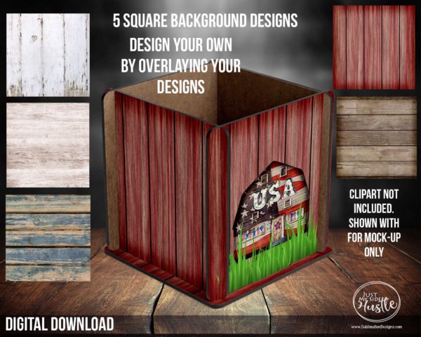 Add your own design Box Png Template- Wood Variety Box Sublimation Designs Instant Digital Download - Image 4