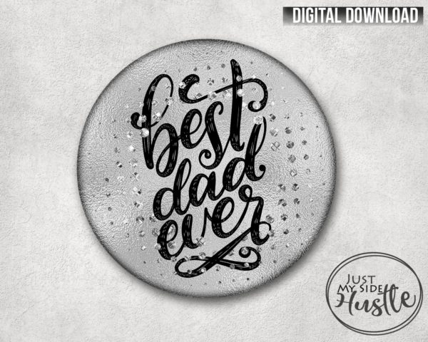 Best Dad Ever Round Keychain Png - Fathers Day Door Hanging Sign Sublimation Designs - Best Dad Instant Digital Download - Image 2