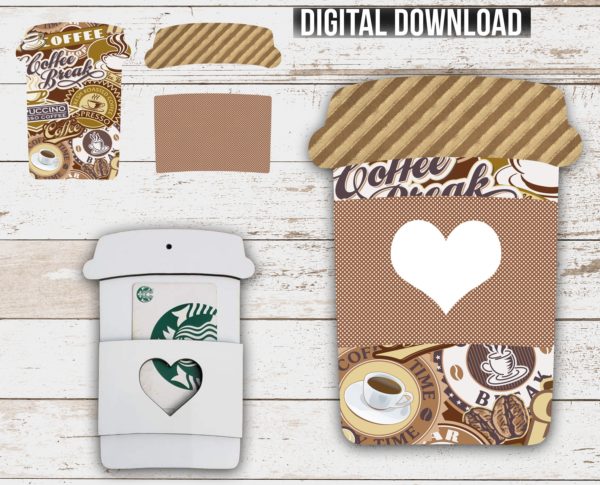 Anytime Coffee Lovers Coffee Gift Card Holder Sublimation Design Png Template - Holiday Gift Card - Celebrate Coffee - Birthday Coffee